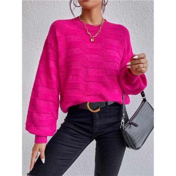 Drop Shoulder Textured Knit Sweater - Picture 1 of 6